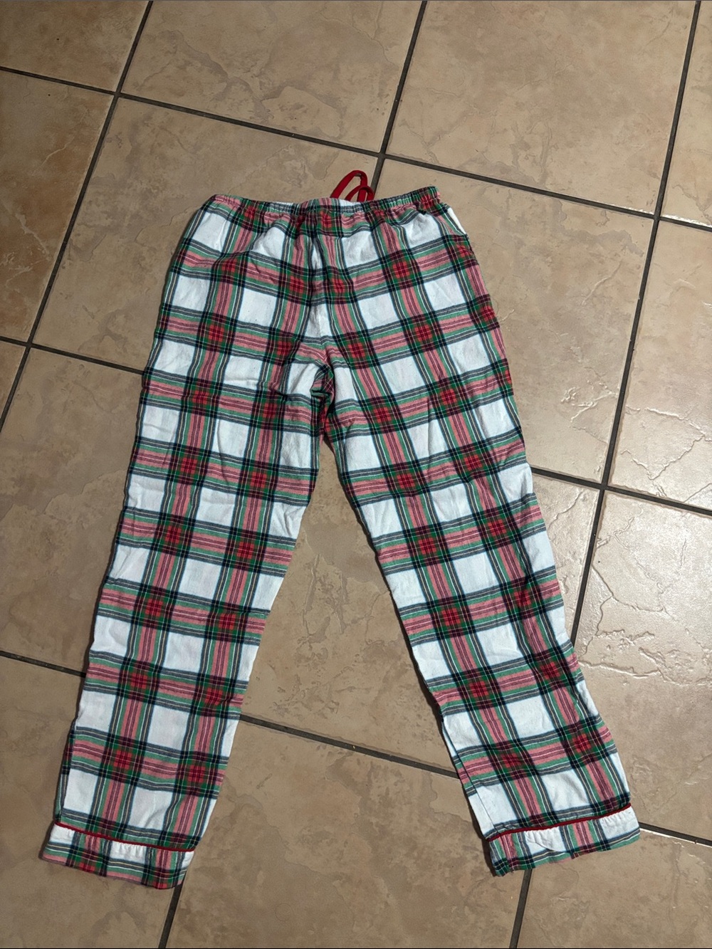 Target Women's Plaid Pajama Pants - White, Red, Green - Picture 2 of 3